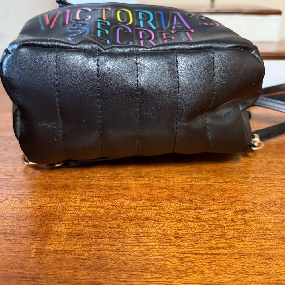 Victoria's Secret Small Black Backpack with Colorful Logo - Picture 13 of 15